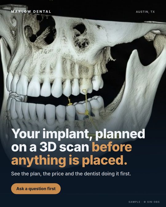 Sample dental ad 1 for a fictional business