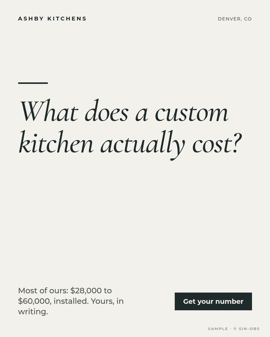 Sample kitchen ad 3 for a fictional business