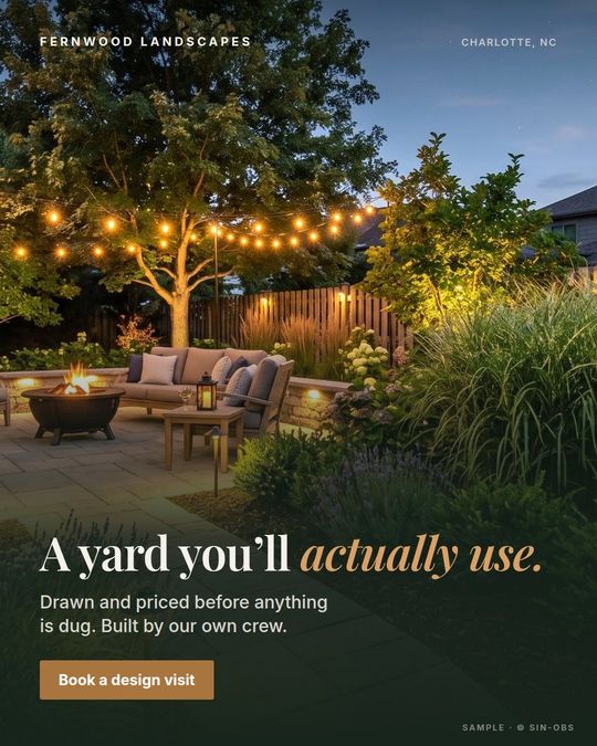 Sample landscaping ad 1 for a fictional business