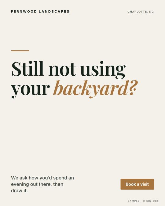 Sample landscaping ad 3 for a fictional business
